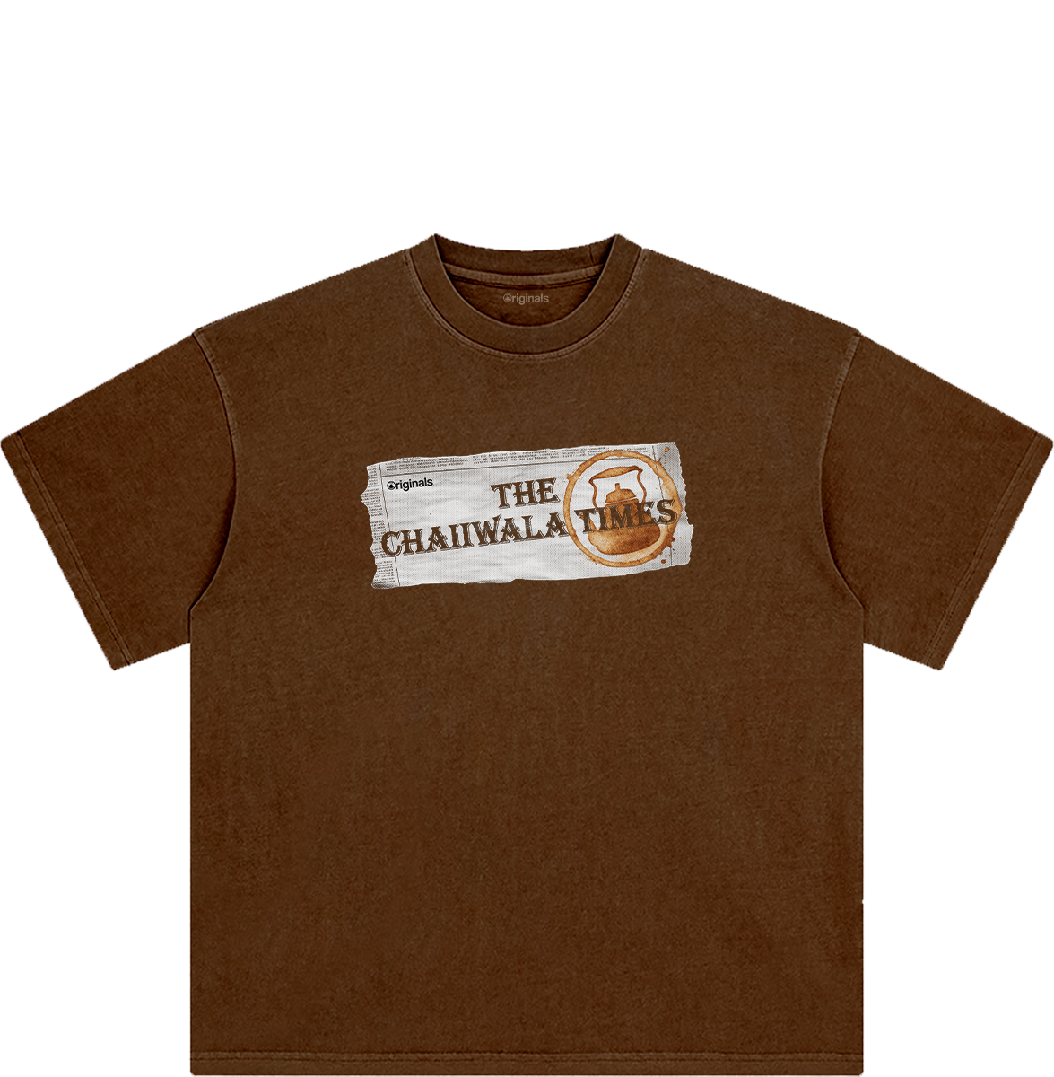 The Chaiiwala Times Tee - Washed Brown