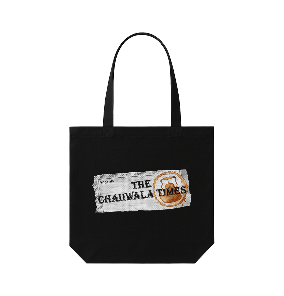 The Chaiiwala Times Tote Bag – Black