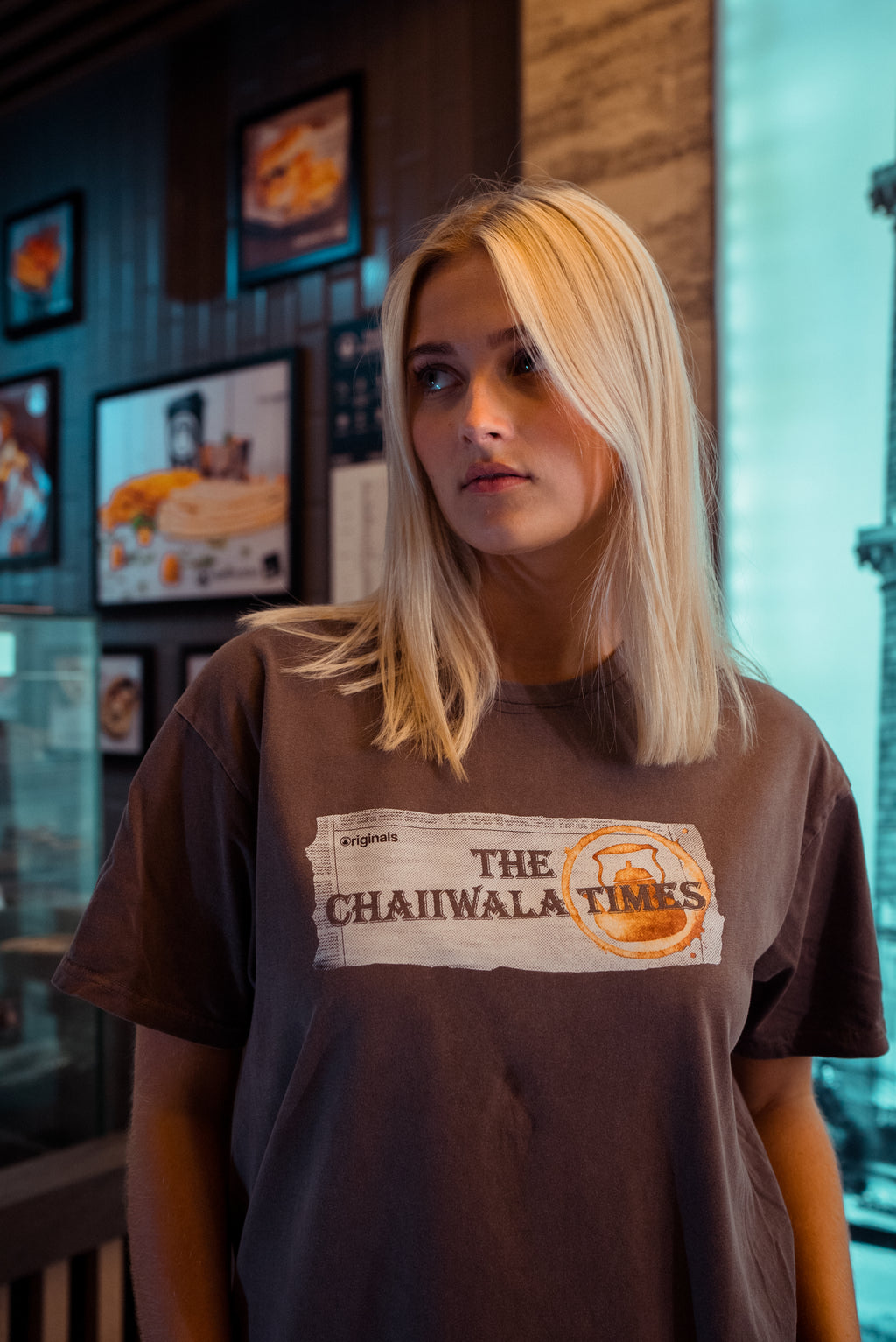 The Chaiiwala Times Tee - Washed Brown